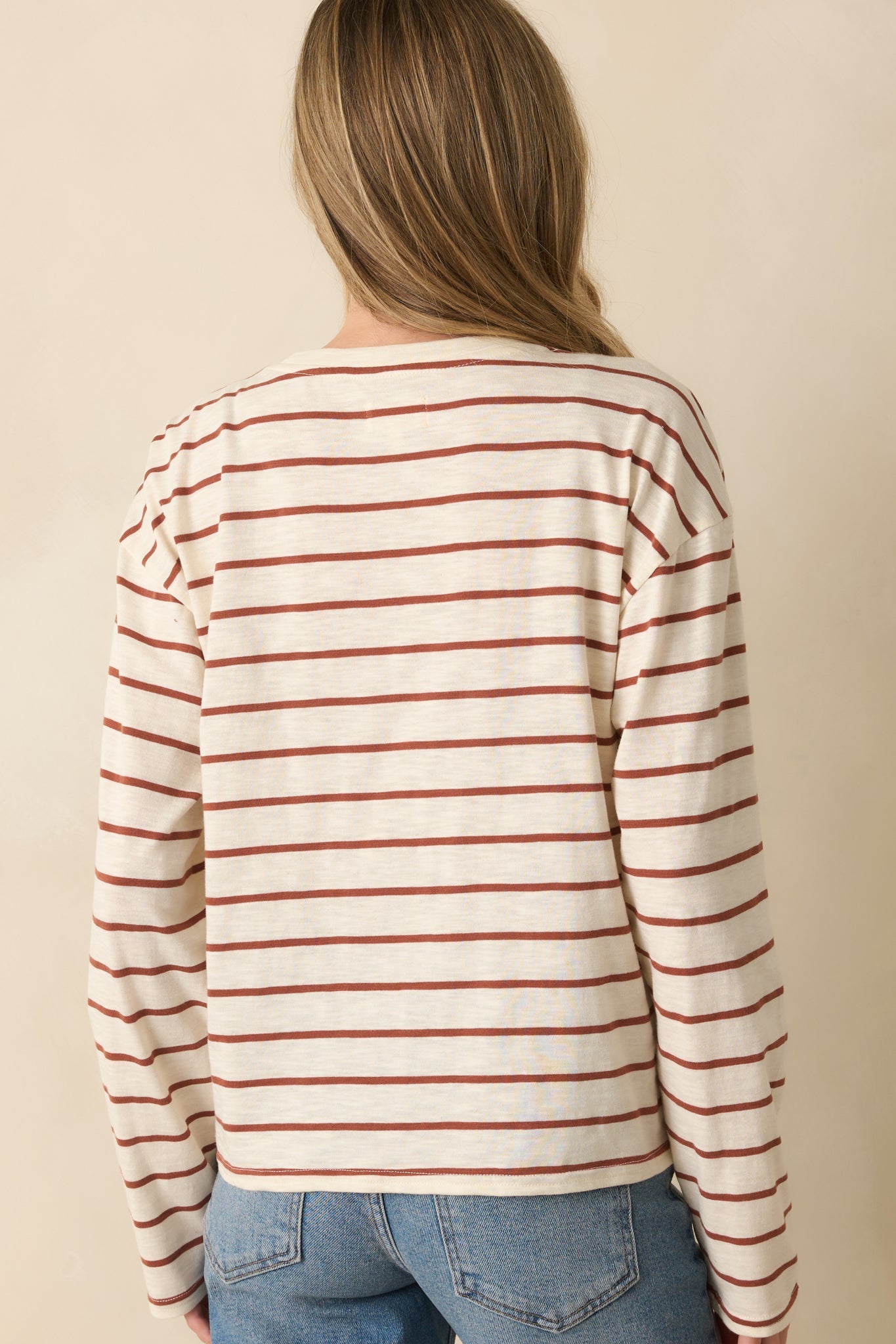 Thread & Supply Cinnamon Brown Stripe Nellie Top