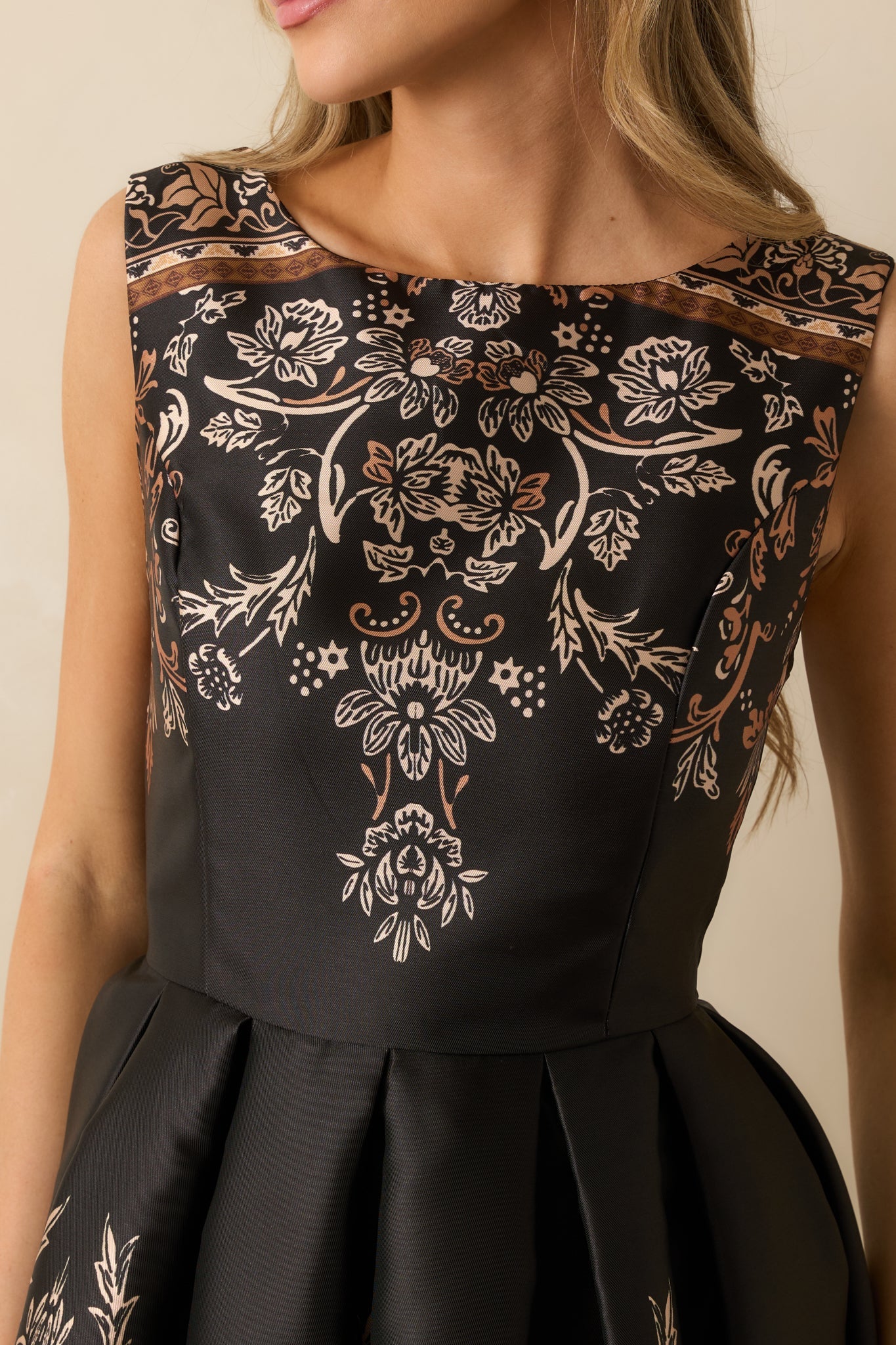 Twilight Opus Black Multi Jacquard Sleeveless Maxi Dress