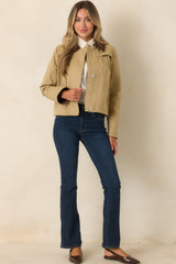 Country Mile Khaki Cotton Cropped Jacket