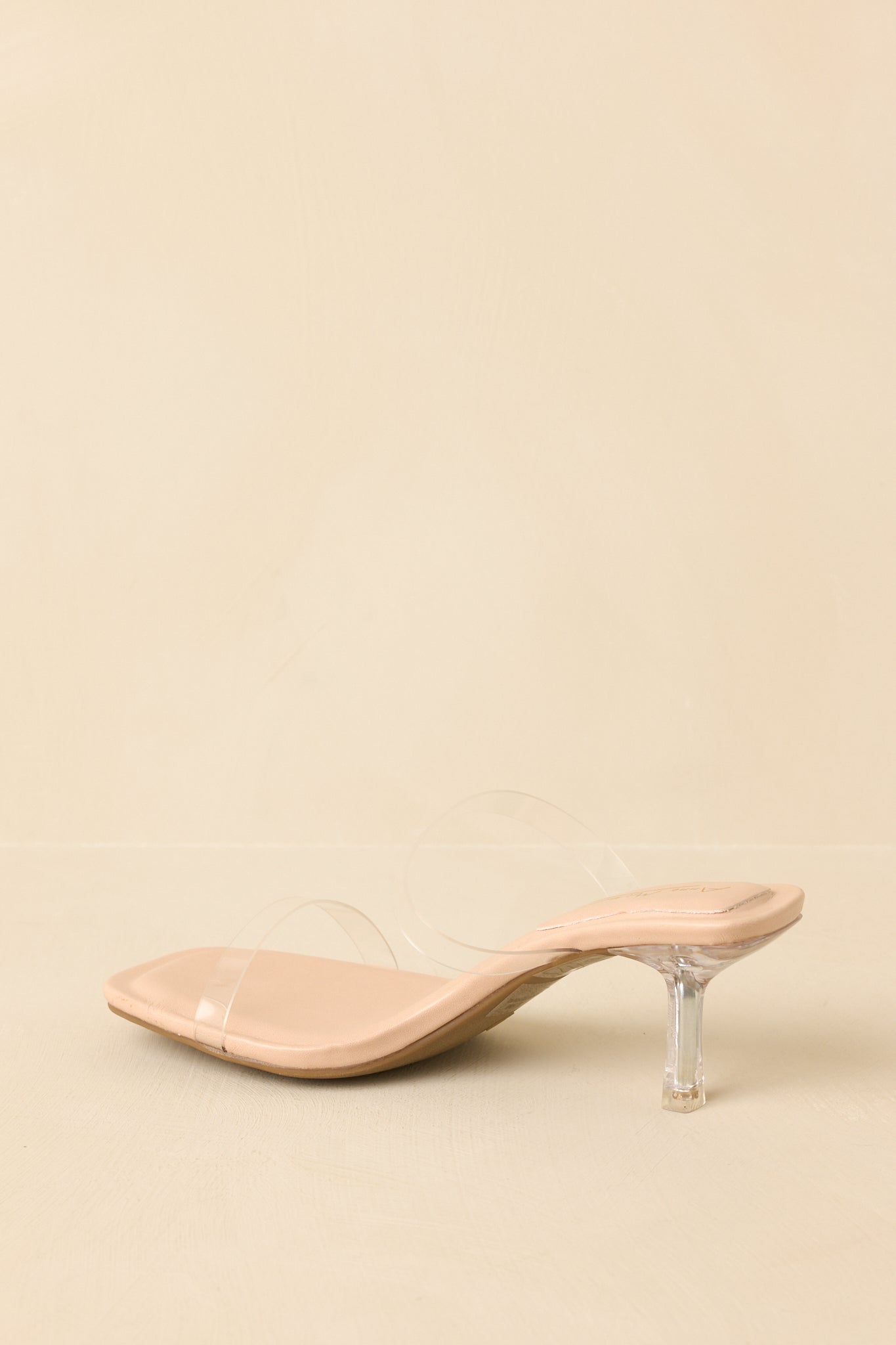 Seek The Truth Beige Clear Kitten Heels