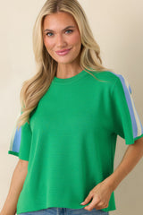 I'm Into It Green Multi Knit Stripe Top