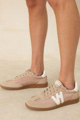 Vintage Havana Nadia Taupe Suede Lace-Up Sneakers
