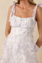 Living In Wonderland Lavender Tulip Floral Midi Dress