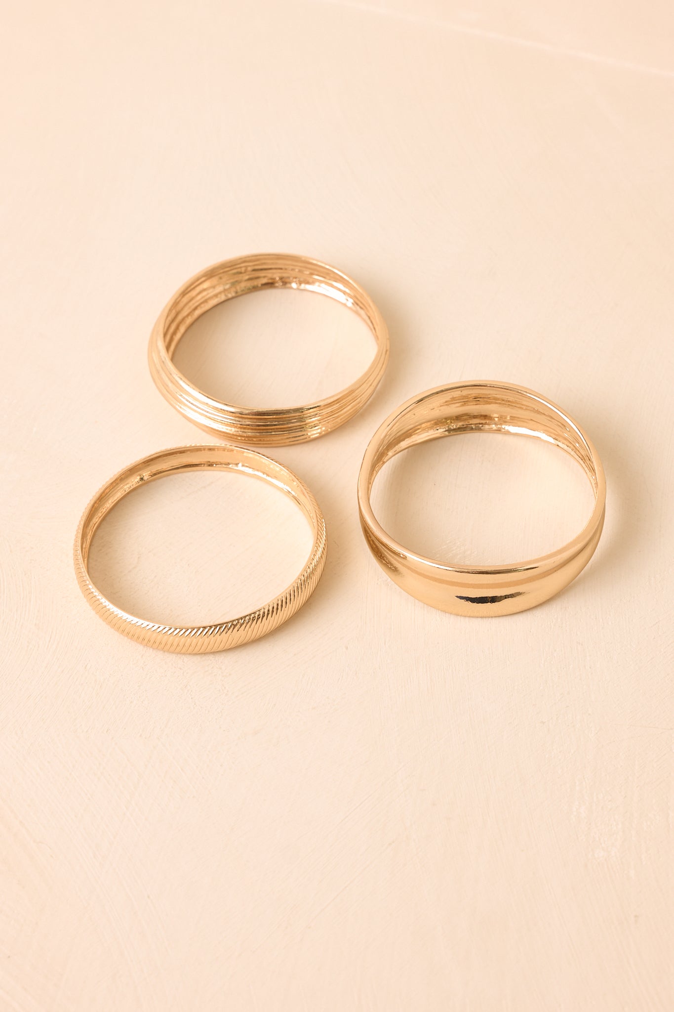 All Together Now Gold Mixed Bangle Bracelet Set