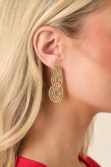 Stay Golden Gold Circle Drop Earrings