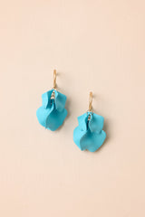 Petals, Please Light Blue Layered Matte Petal Drop Earrings