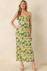 Squeeze the Day Yellow Multi Lemon Blossom Maxi Dress