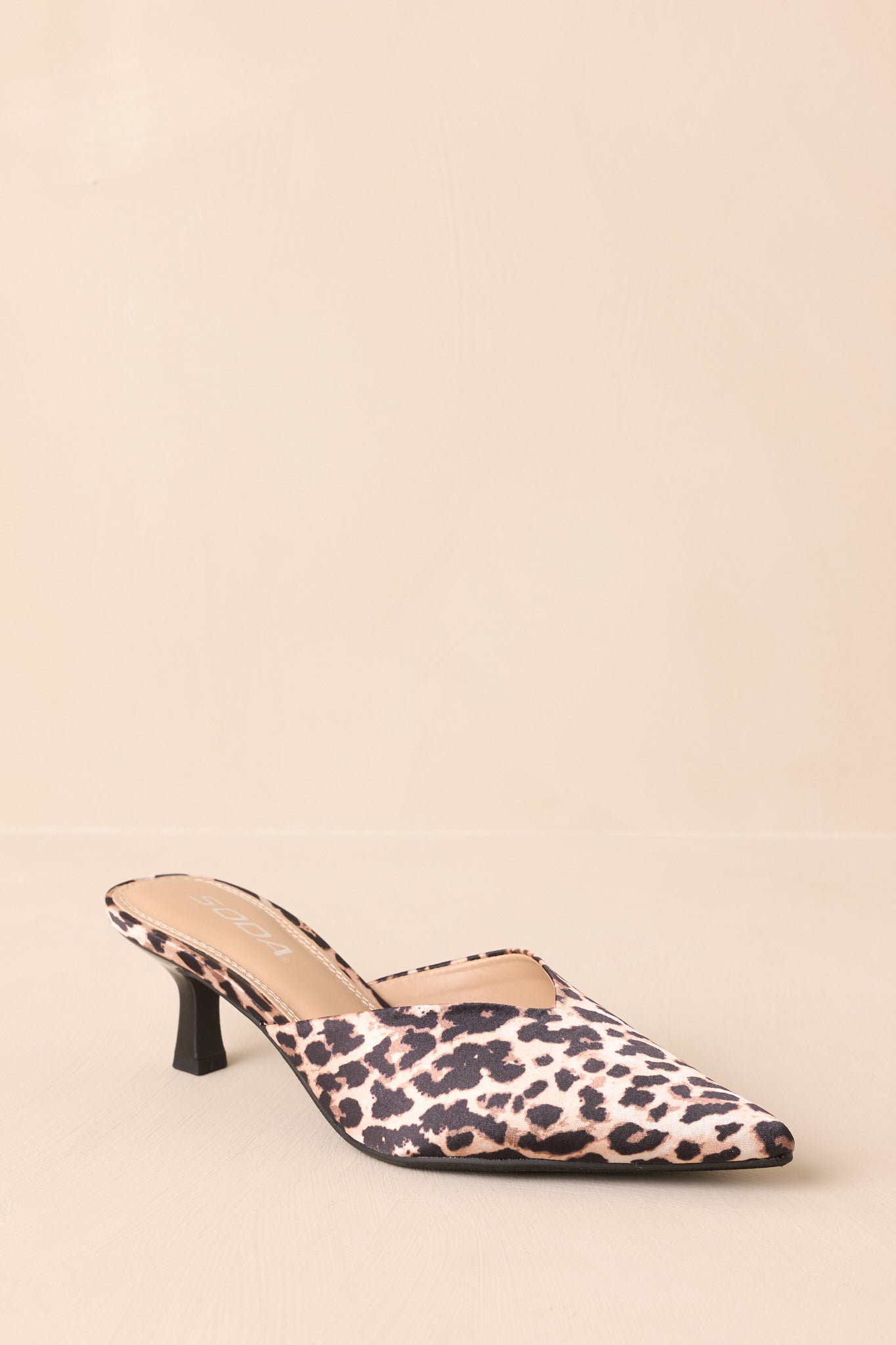 Wild Is the Wind Leopard Print Pointed Toe Kitten Heels