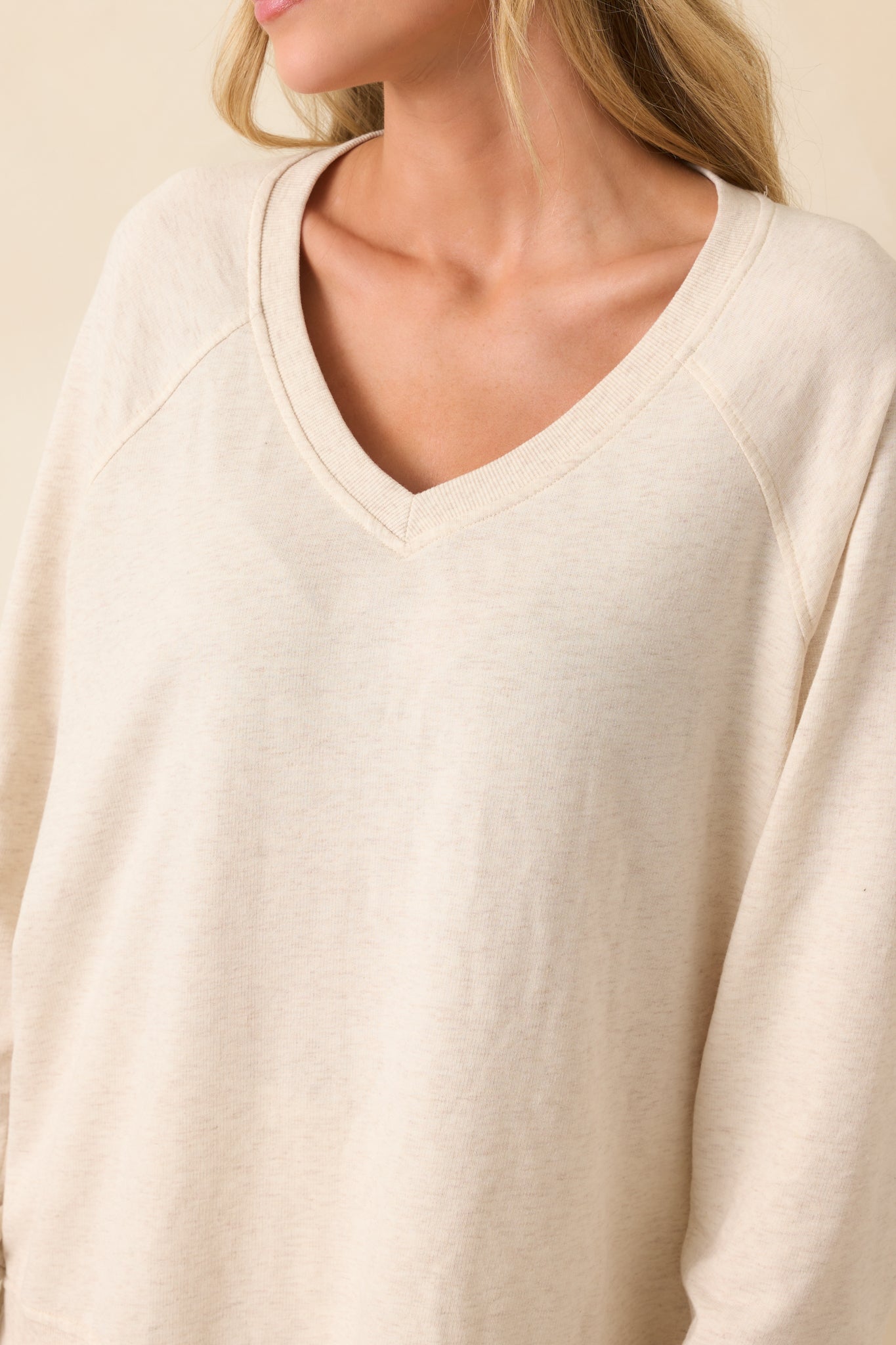 Z Supply Light Beige Cotton Modern V-Neck Weekender