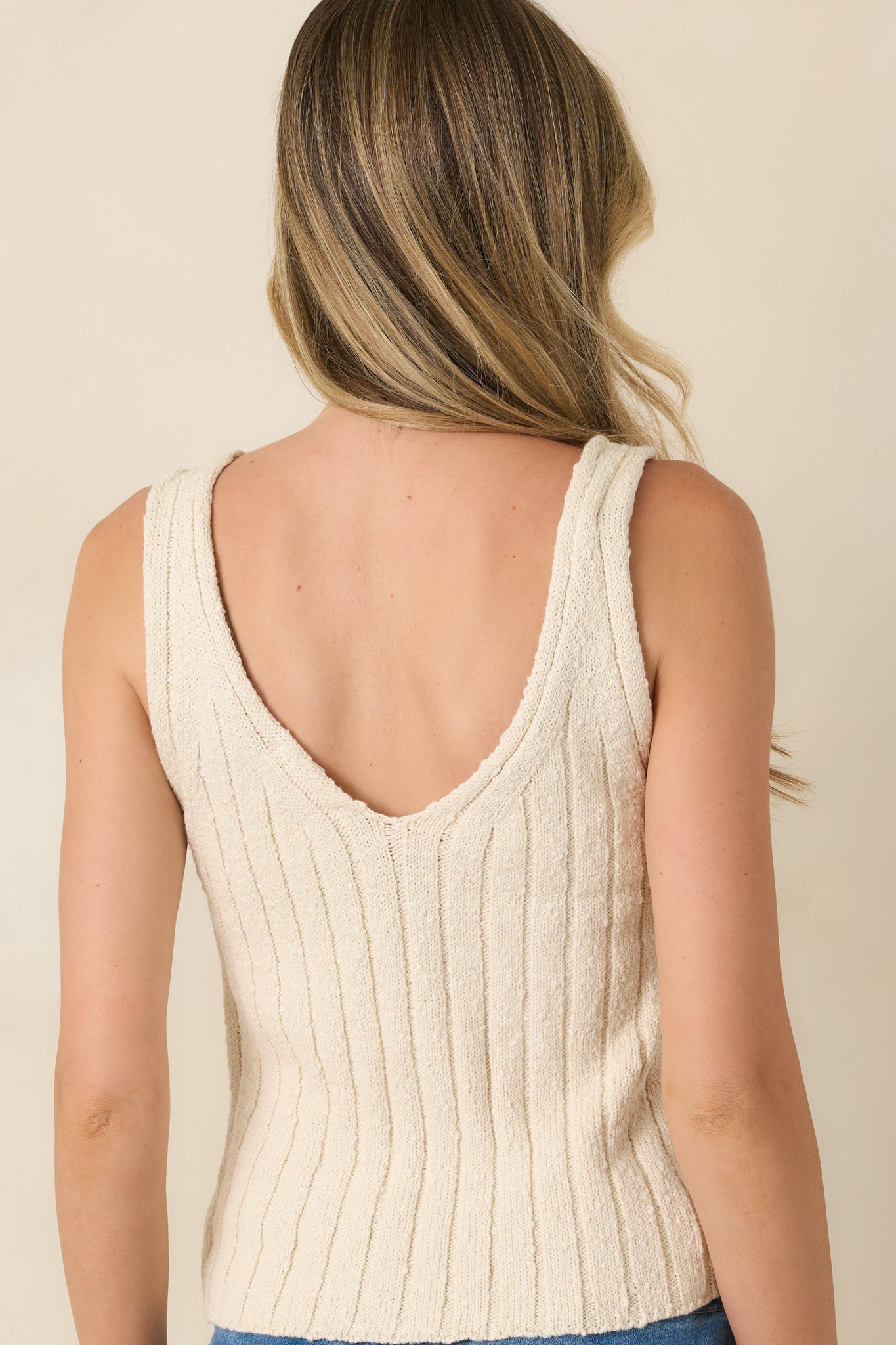 Z Supply Acadia Light Beige Cotton Blend Sweater Tank