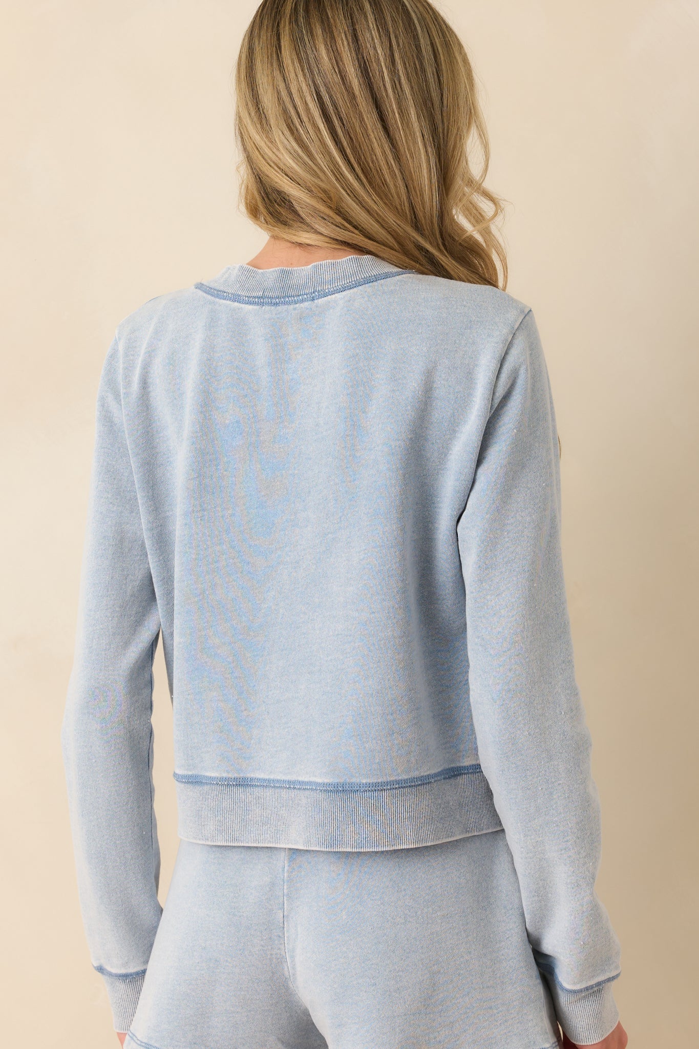 Z Supply Light Blue Cotton Daily Knit Denim Cardigan