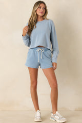 Z Supply Circuit Ocean Air Indigo Knit Sweatshirt