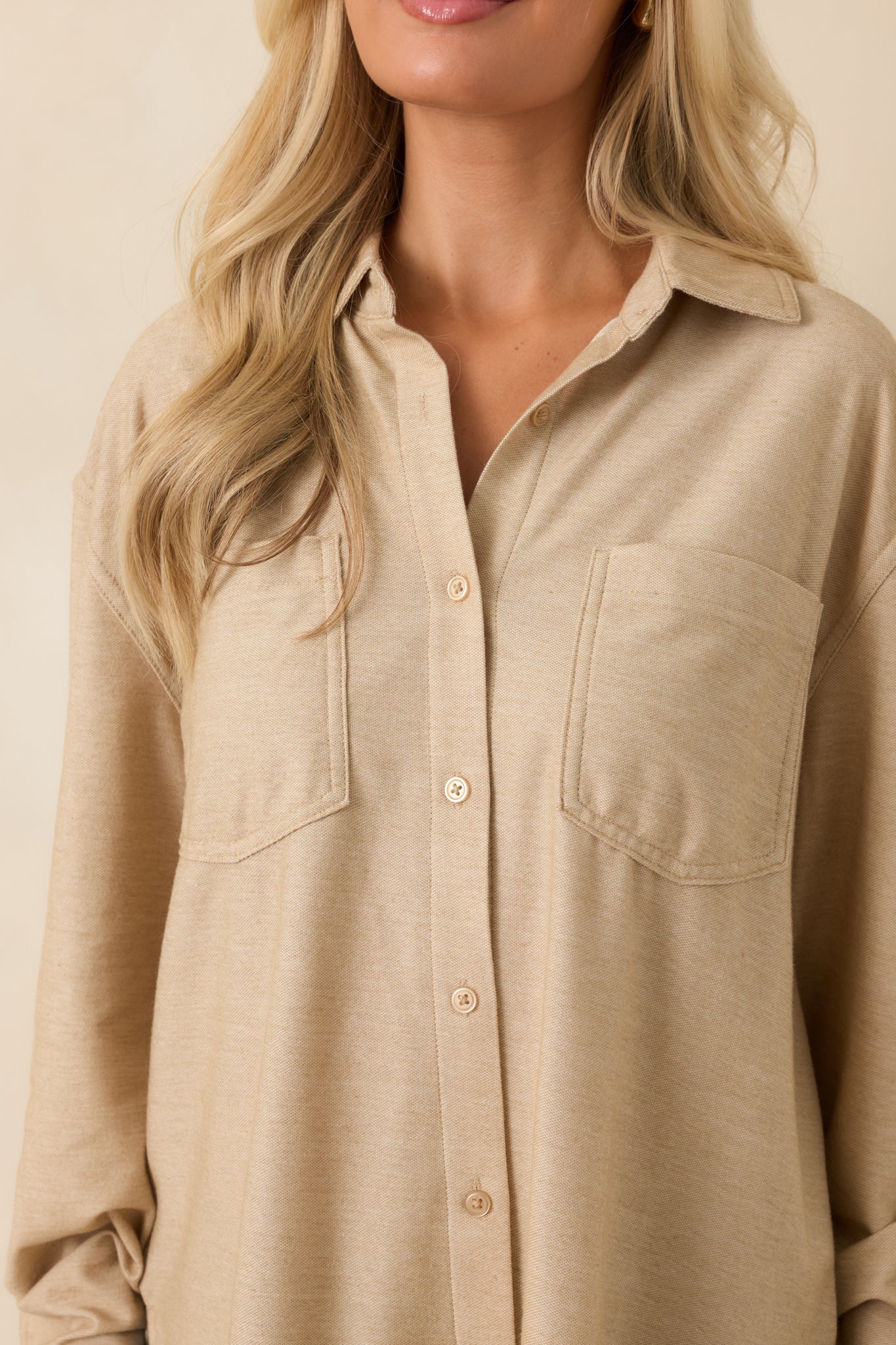 Z Supply Reese Light Toffee Button Up