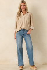 Z Supply Reese Light Toffee Button Up