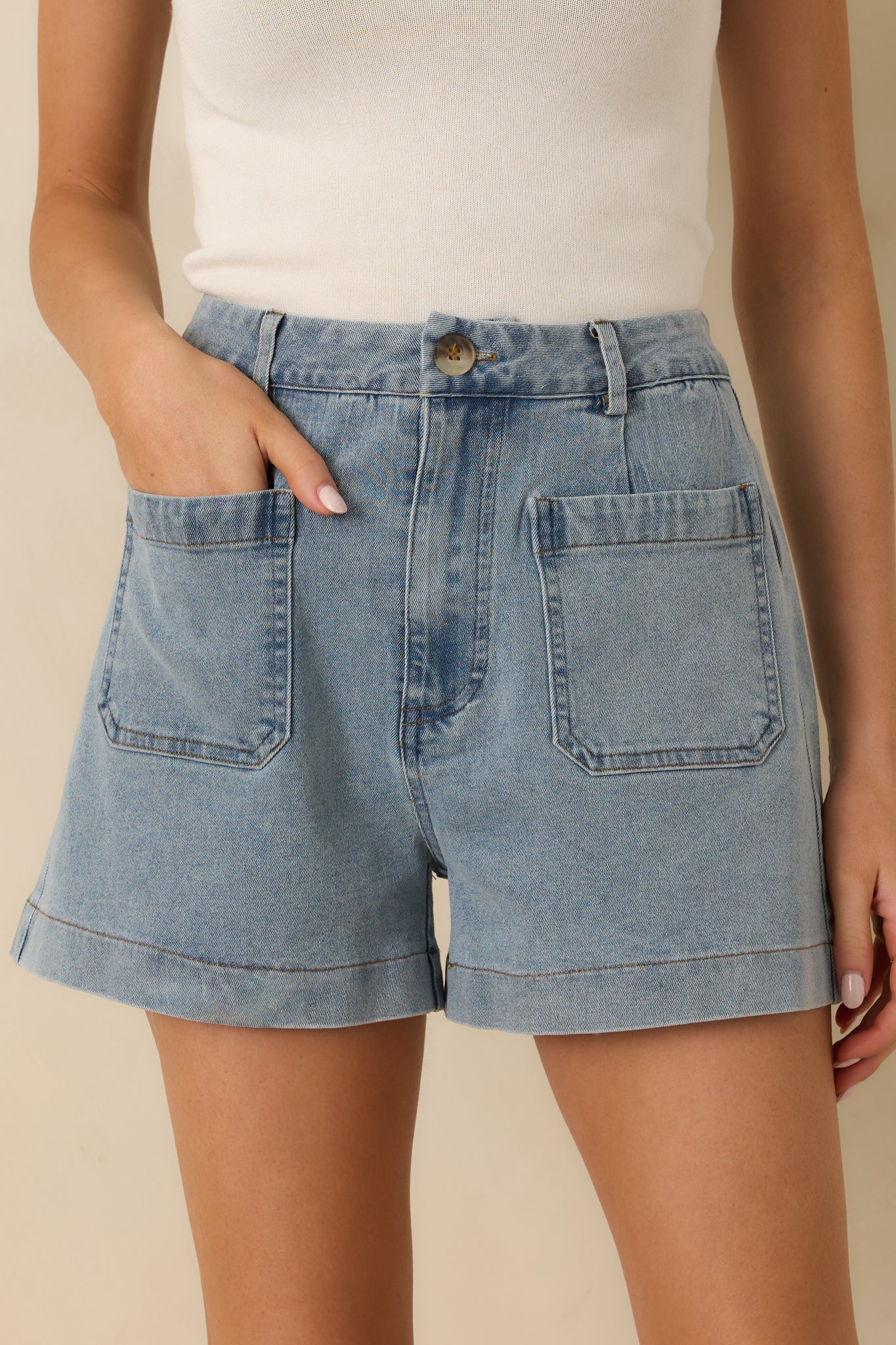 Made for Adventure Light Wash Denim Shorts