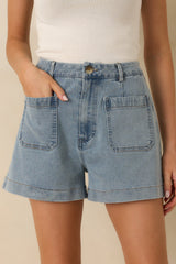 Made for Adventure Light Wash Denim Shorts