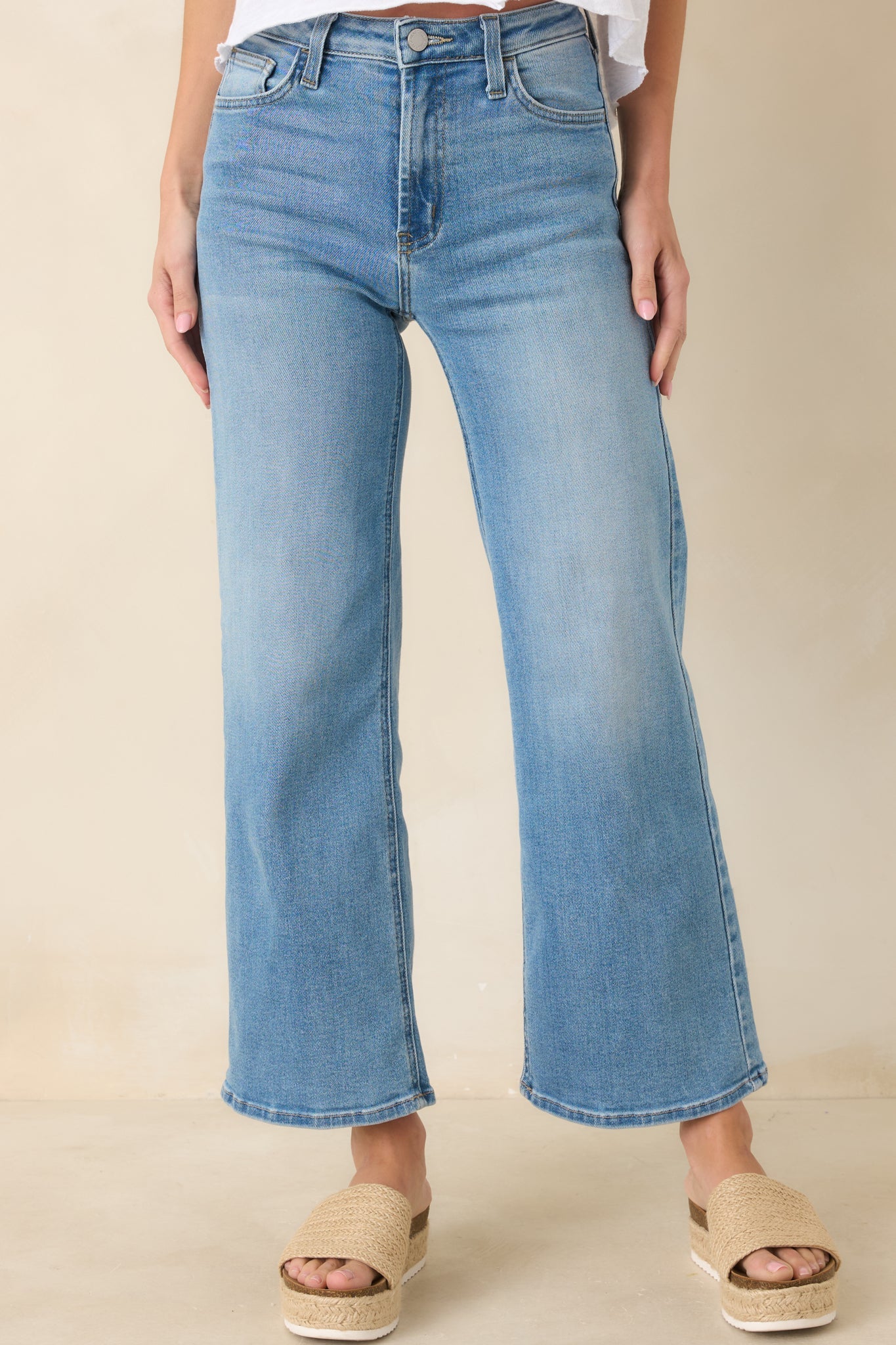 Always First Light Wash Wide Leg Jeans