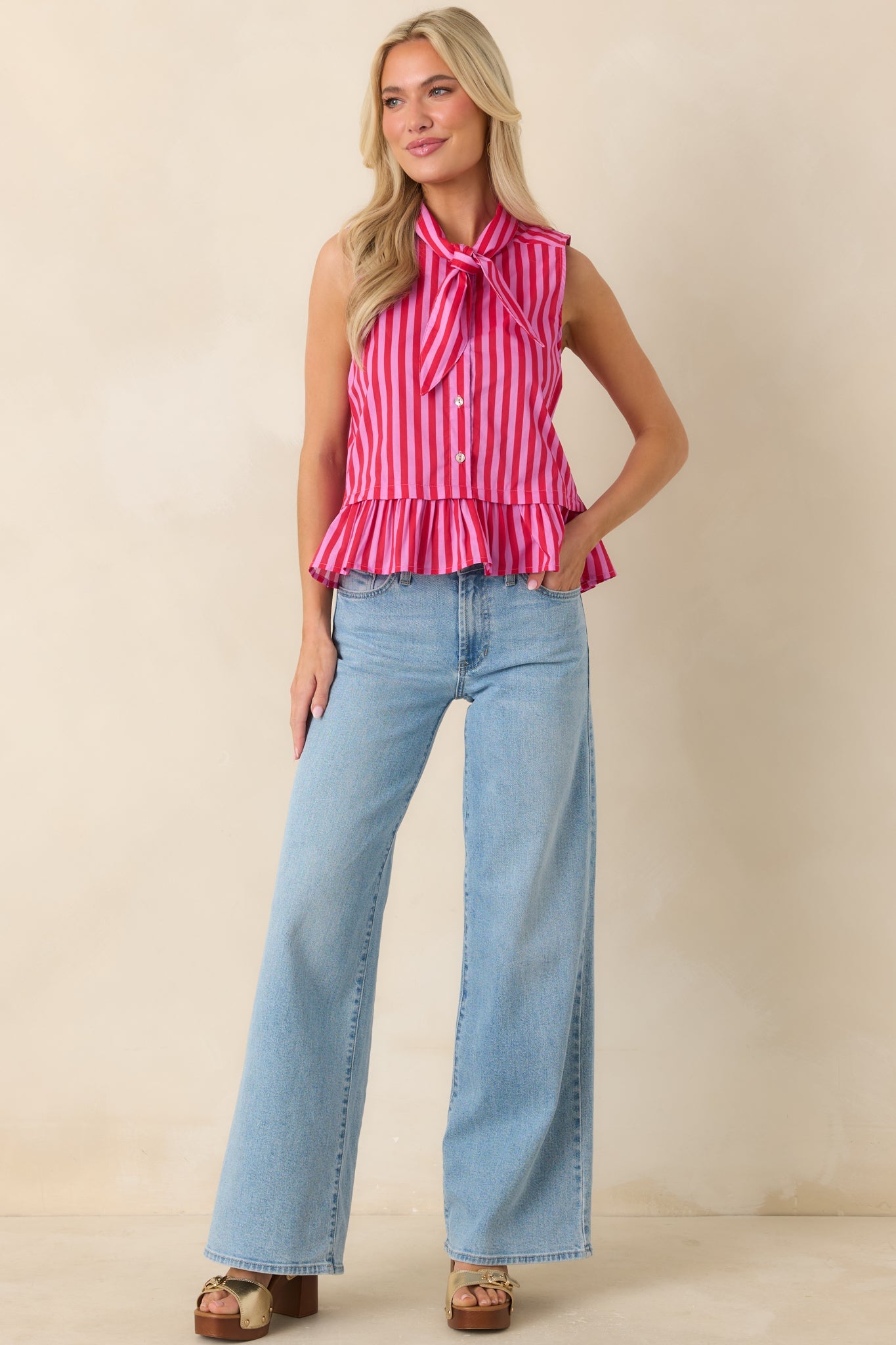 I Have Plans Light Wash Cotton Denim Wide Leg Jeans