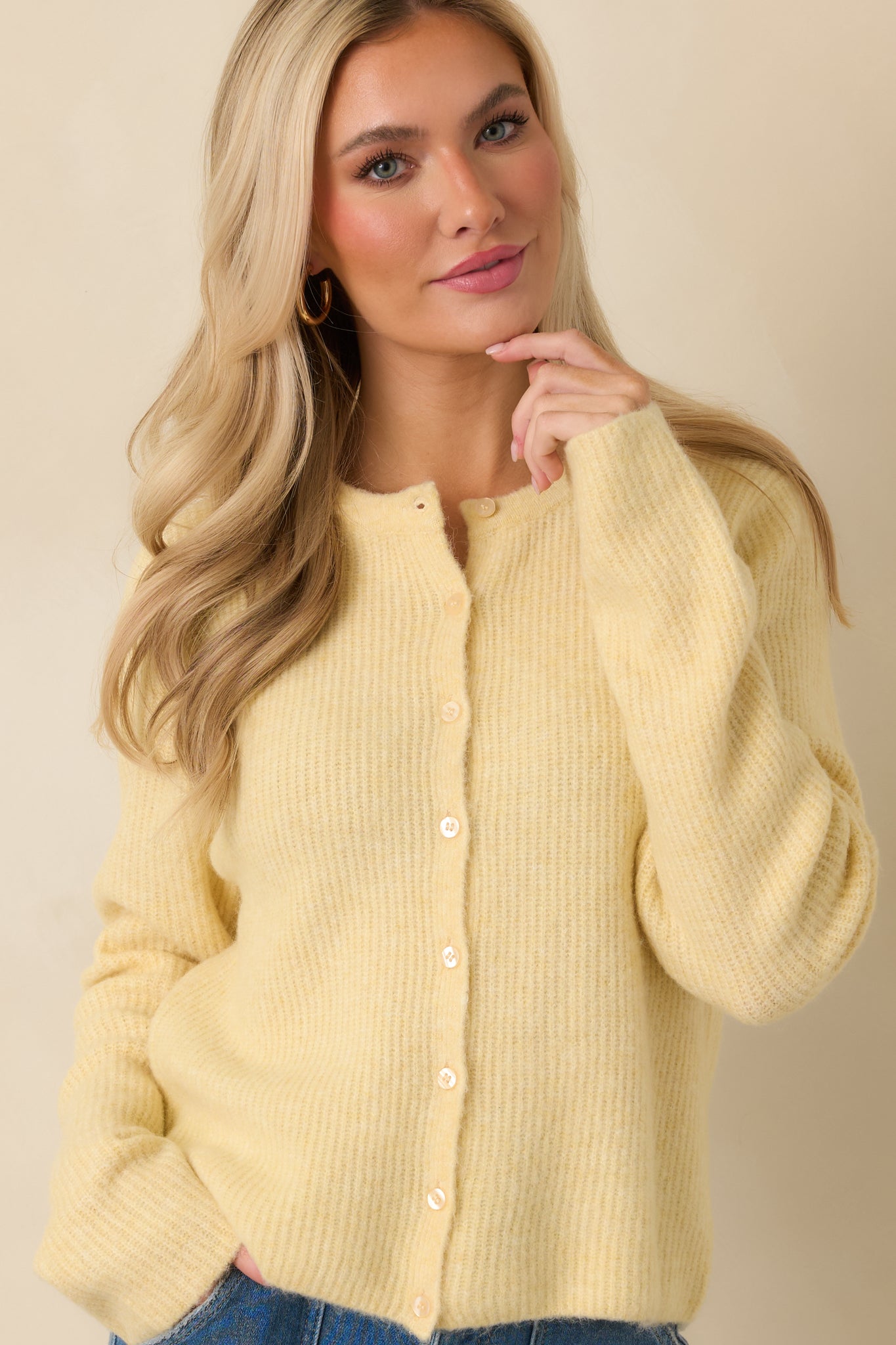 Z Supply Light Yellow Medina Rib Cardi