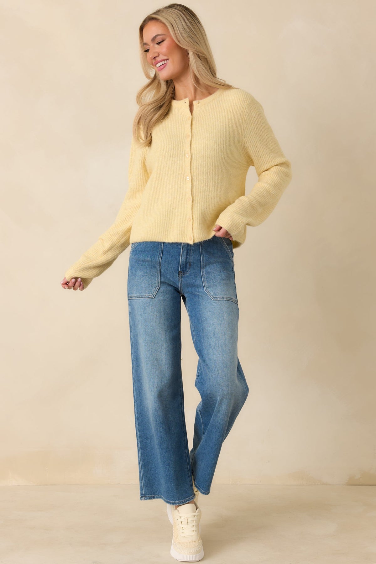 Z Supply Light Yellow Medina Rib Cardi