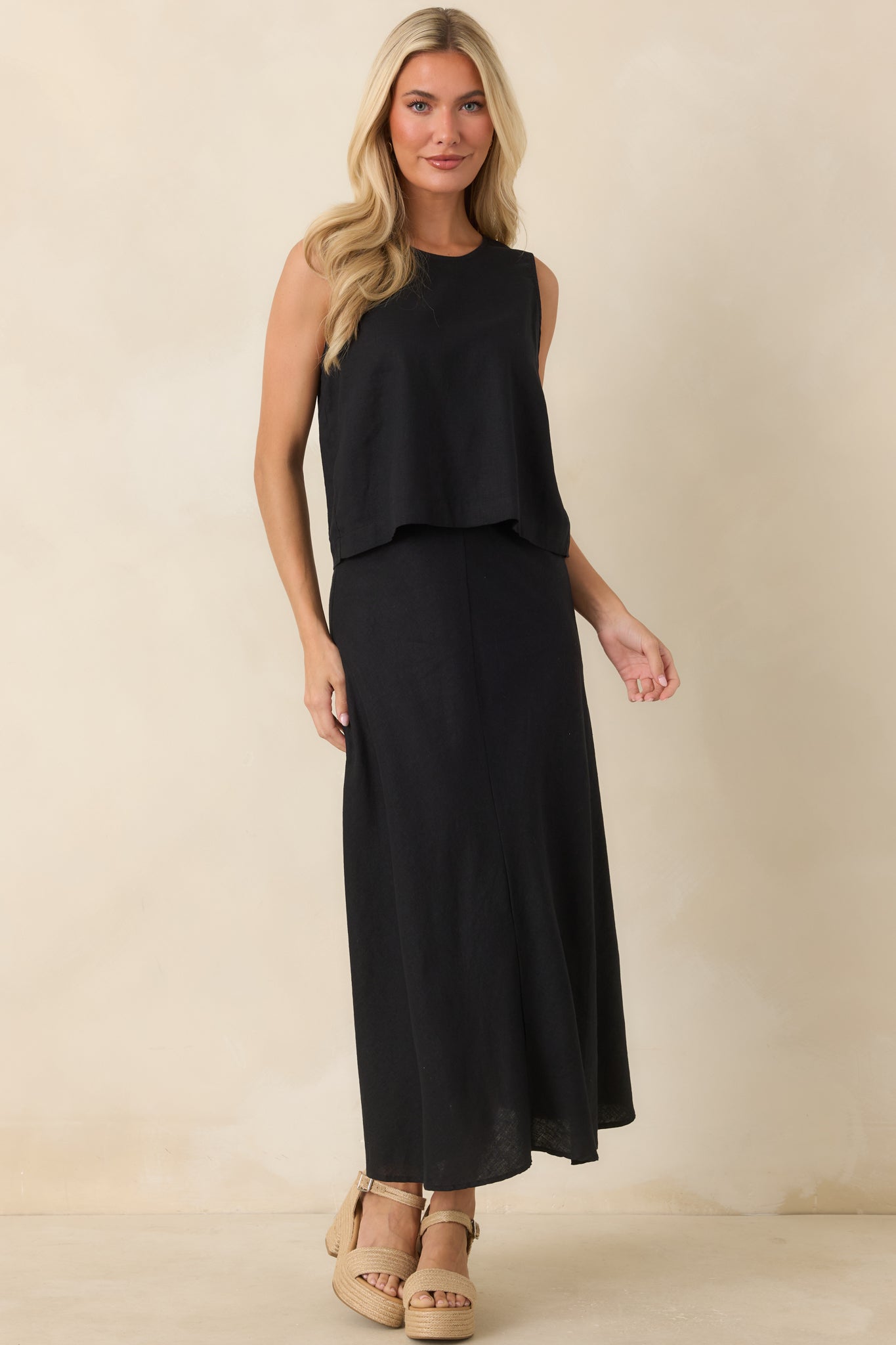 Z Supply Sloane Black Linen Tank