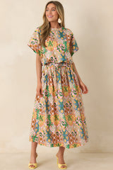 Find Me in Florence Pink Multi Floral Cotton Balloon Hem Top