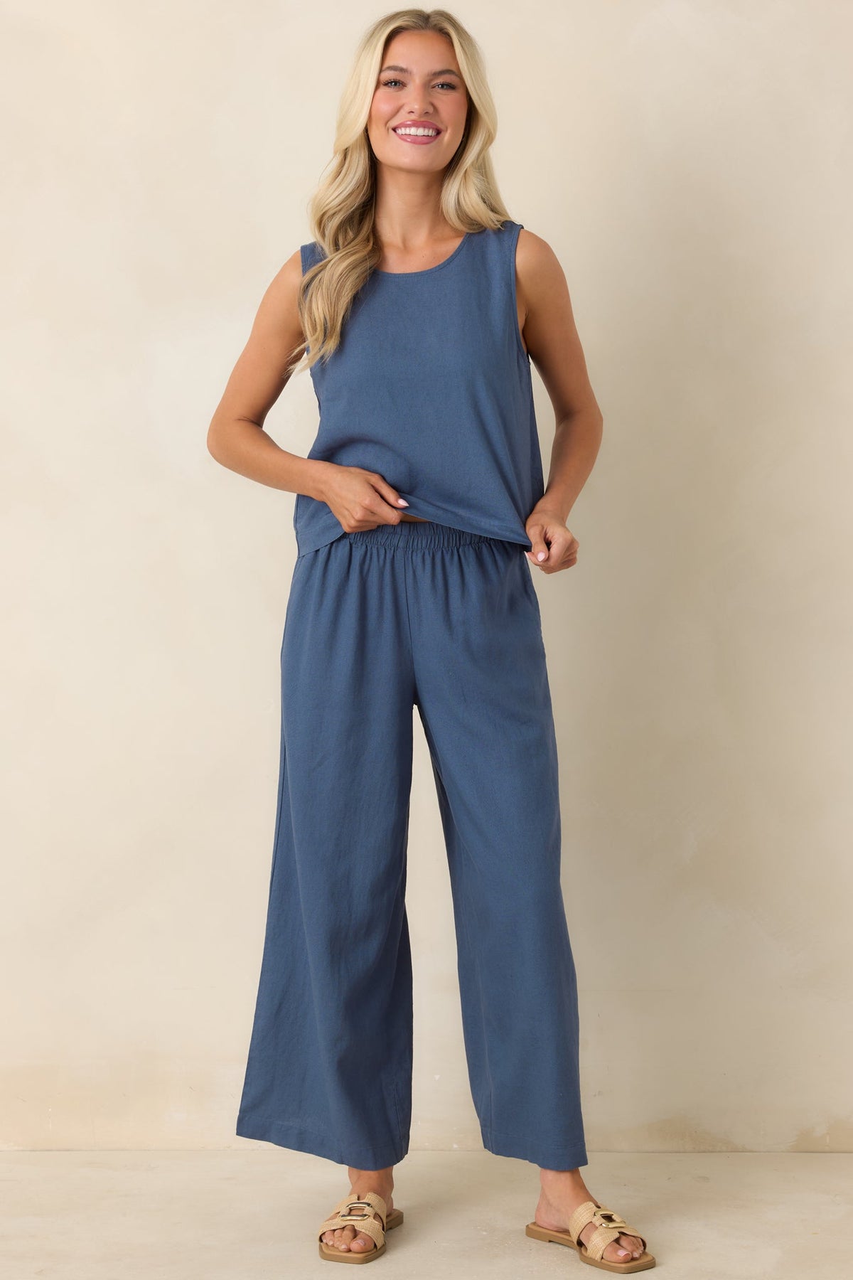 Z Supply Sloane Vintage Indigo Linen Tank Top