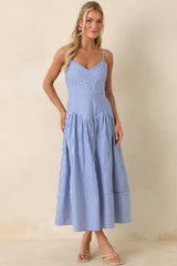 From All Angles Blue & White Stripe Cotton Midi Dress
