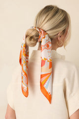 Take The Scenic Route Orange Multi Geometric Pattern Scarf