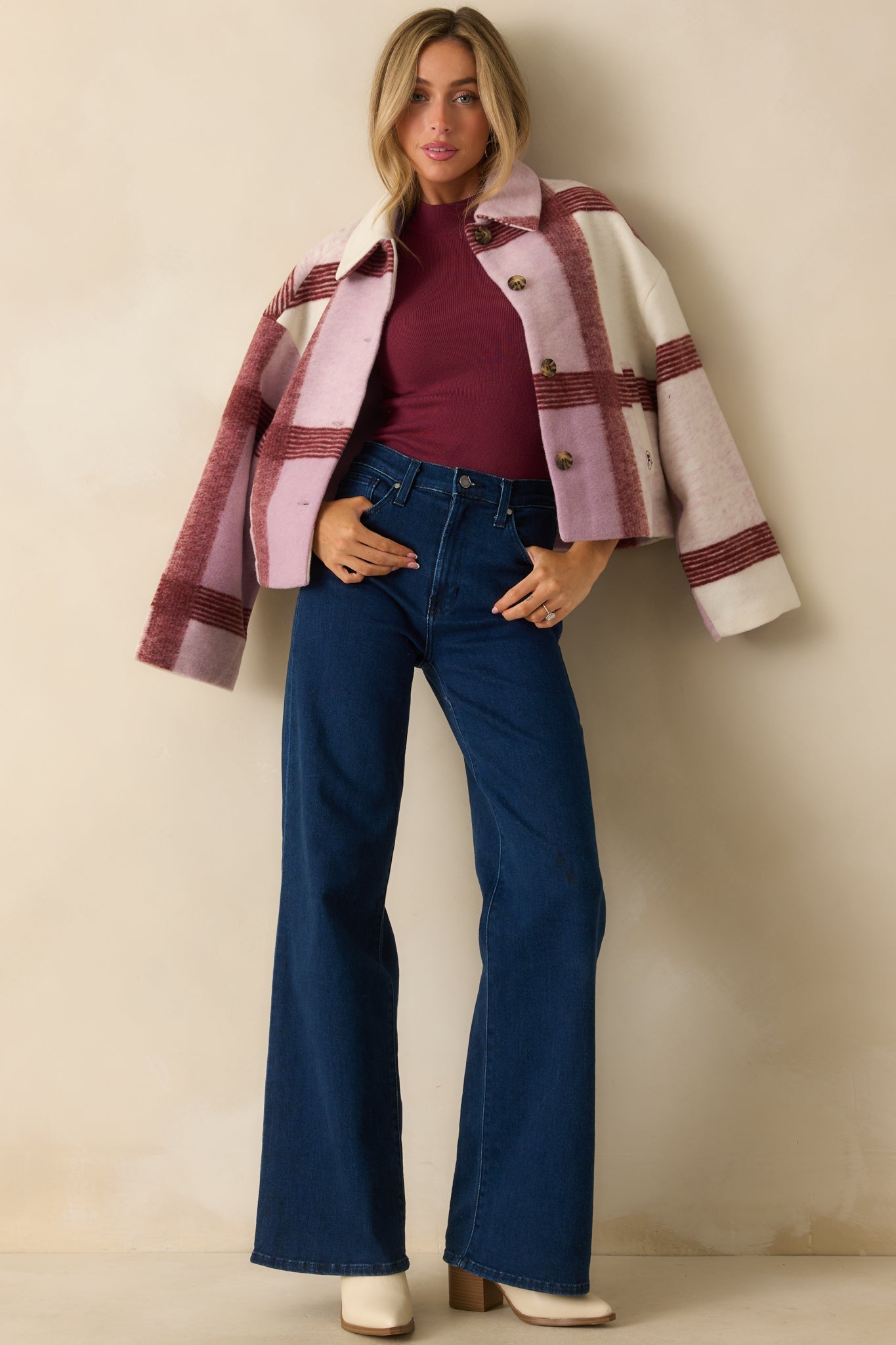 FRNCH Lilac Plaid Galea Jacket