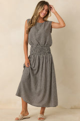 Z Supply Merit Black Gingham Linen Blend Cropped Top