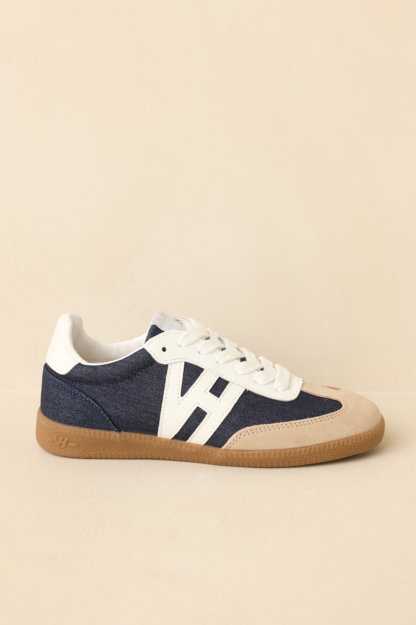 Vintage Havana Nadia Navy & Taupe Suede Lace-Up Sneakers