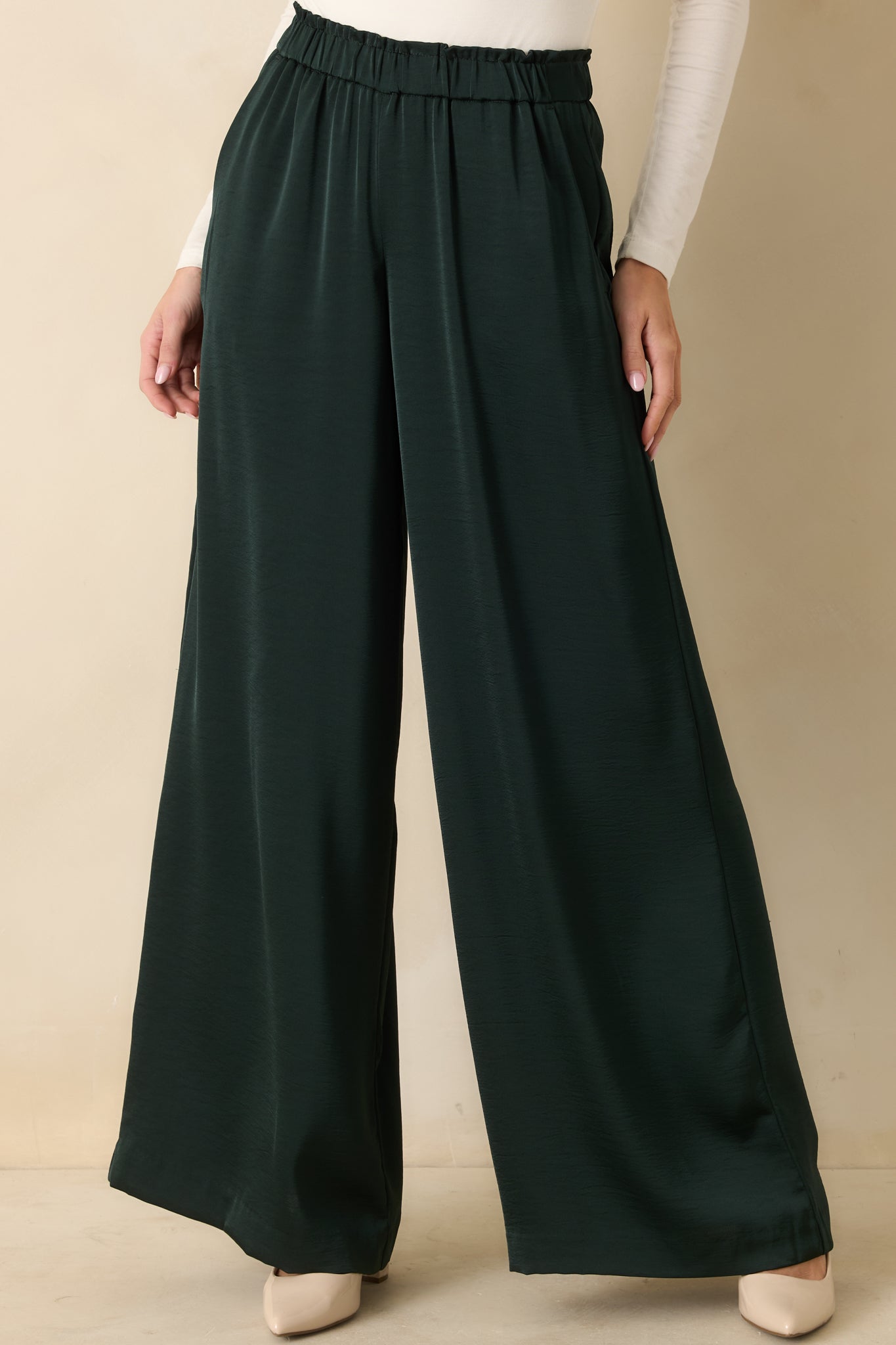 Z Supply Isolde Garland Green Satin Pants