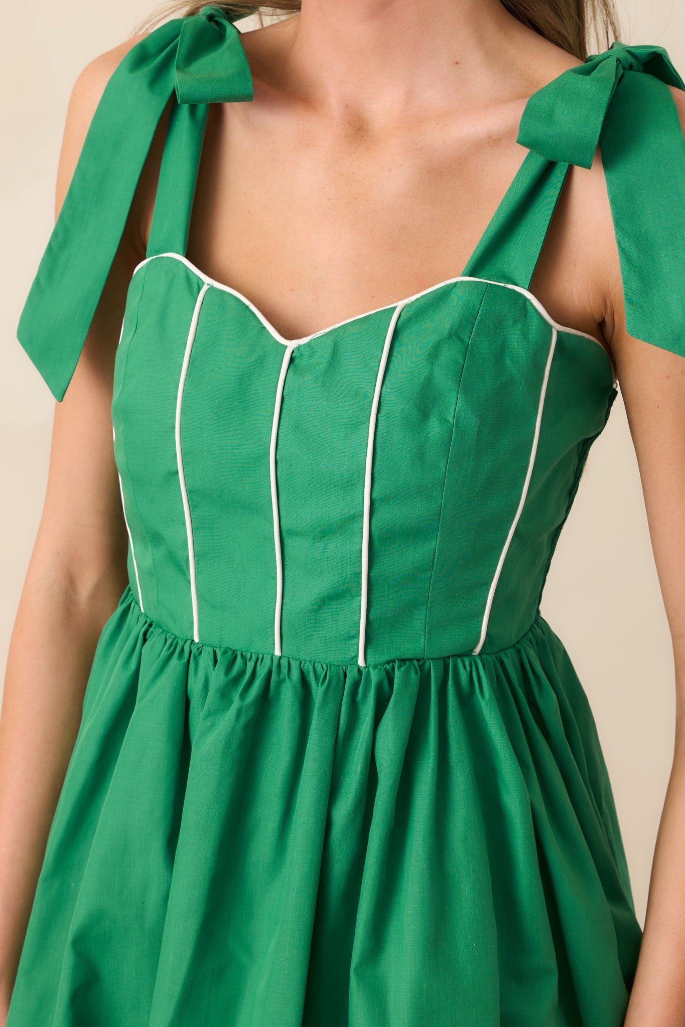 Love Without Limits Kelly Green Bow Strap Mini Dress