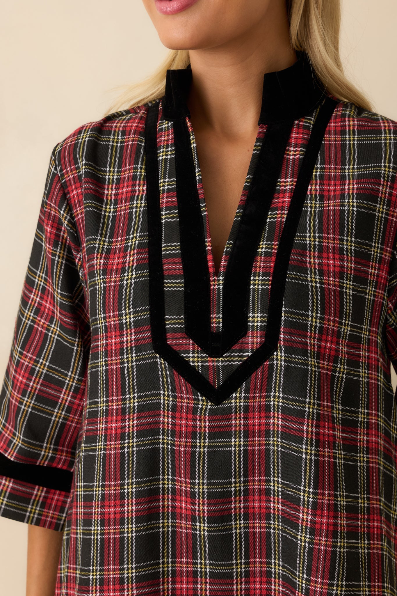 New Traditions Red Plaid Mini Dress