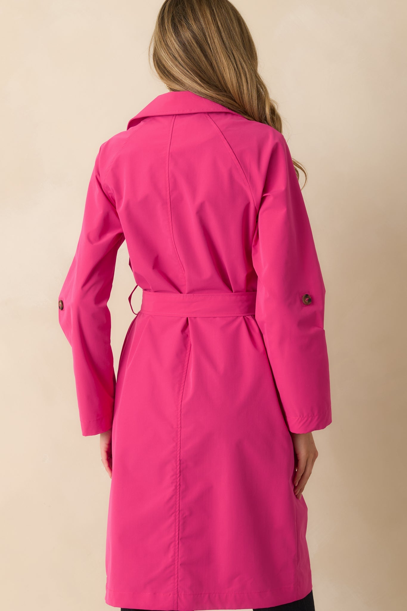 Walk It Out Magenta Trench Coat