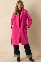 Walk It Out Magenta Trench Coat