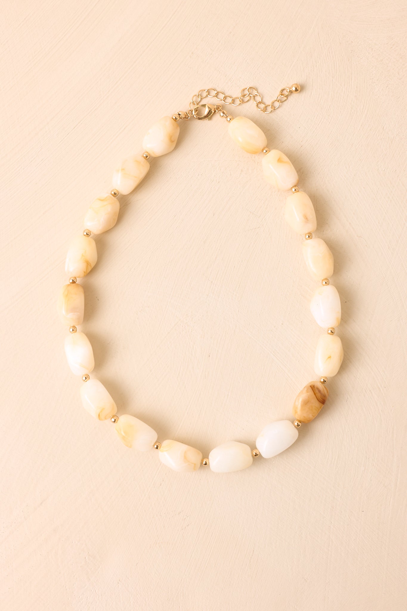 Found Along the Way Ivory Marbled Beaded Necklace
