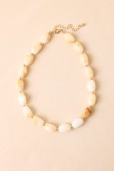 Found Along the Way Ivory Marbled Beaded Necklace