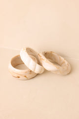 Favorite Thing Lately Natural Marbled Bangle Bracelet Set