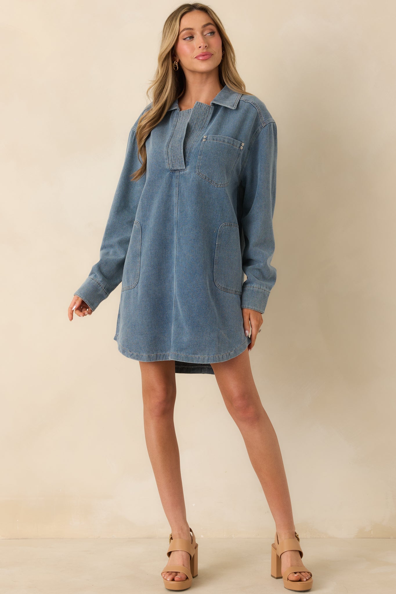 Everyday Route Medium Indigo Denim Mini Dress