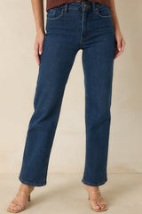 The Daily Edit Dark Wash Straight Leg Jeans
