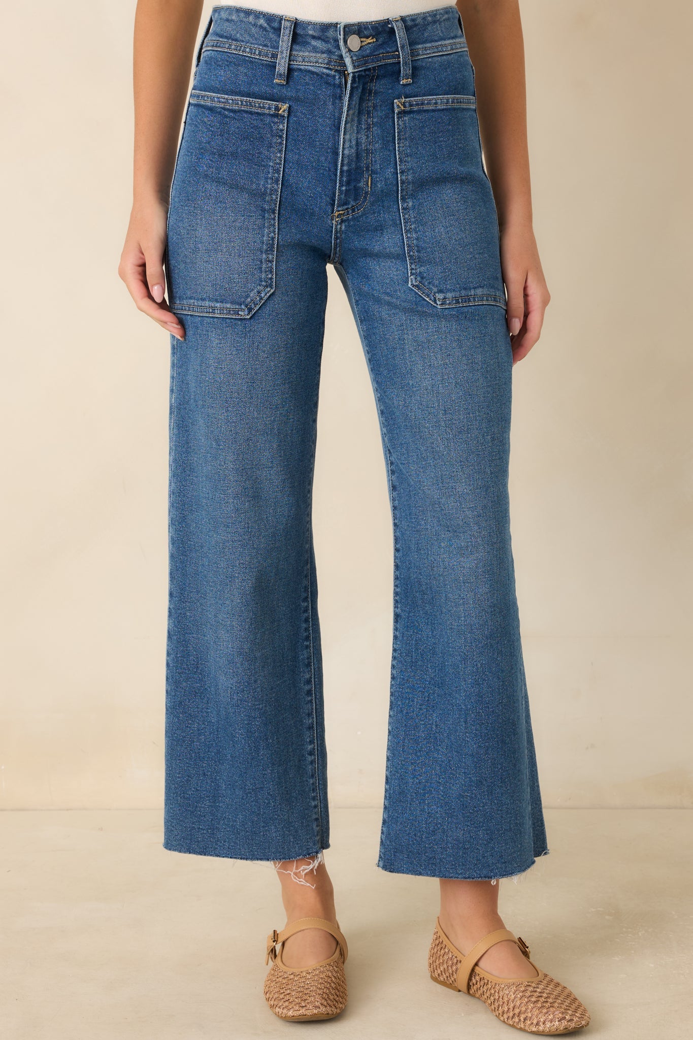 On Your Way Medium Wash Utility Jeans