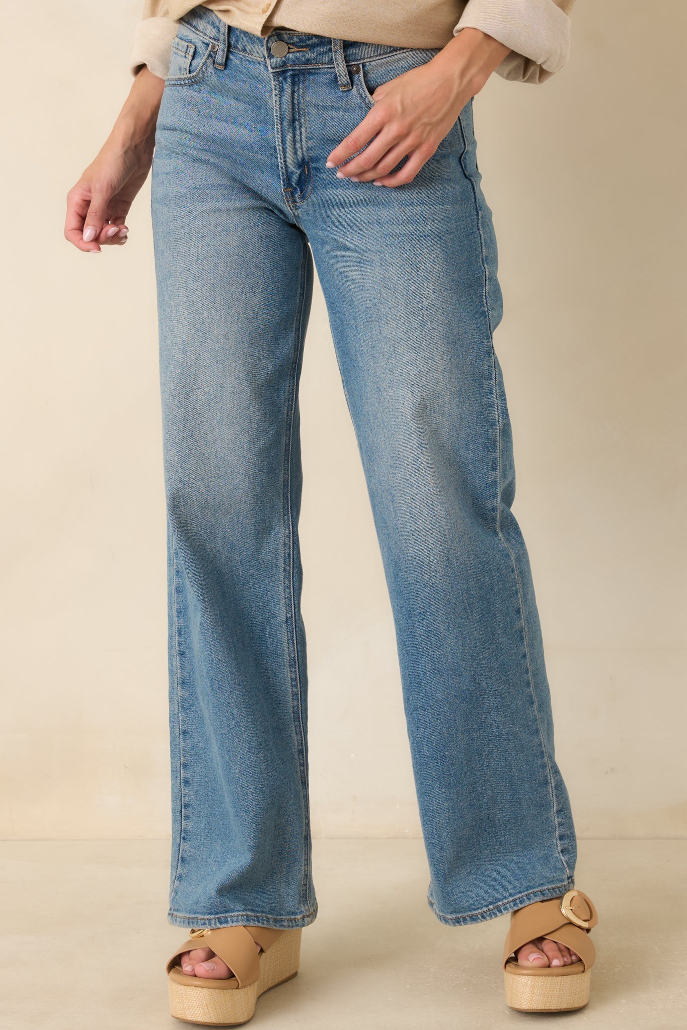 Day Dreaming Medium Wash Wide Leg Jeans