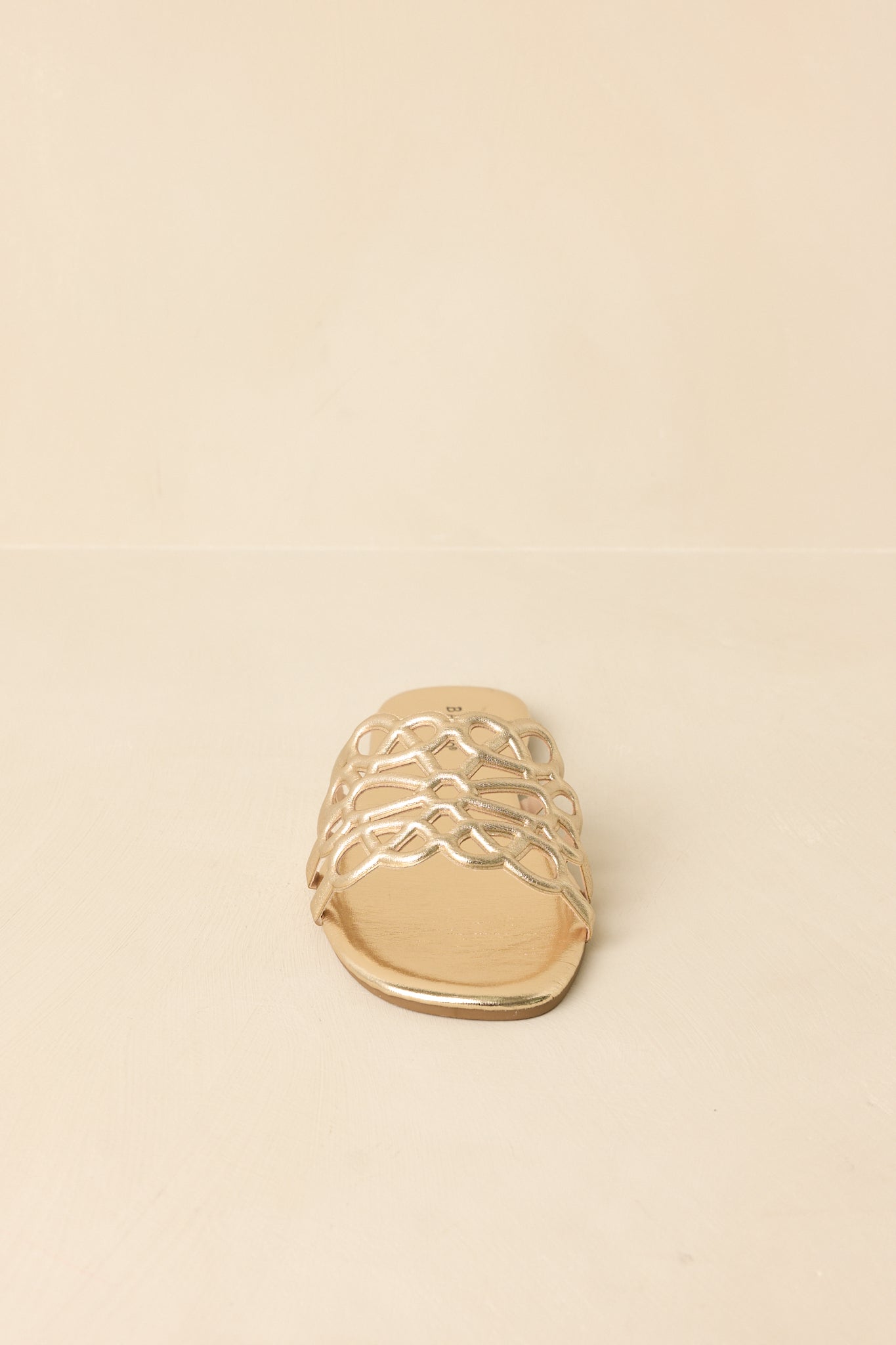 Slip Into Something Pretty Gold Cutout Slide Sandals