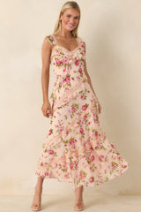 Yours Always Rose Pink Floral Lace & Ruffle Trim Midi Dress
