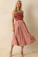 That's All It Takes Pink Multi Geometric Print Cotton Midi Dress