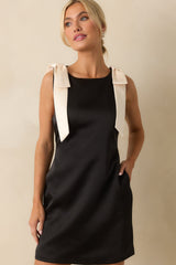 Call It What You Want Black Satin Sleeveless Mini Dress