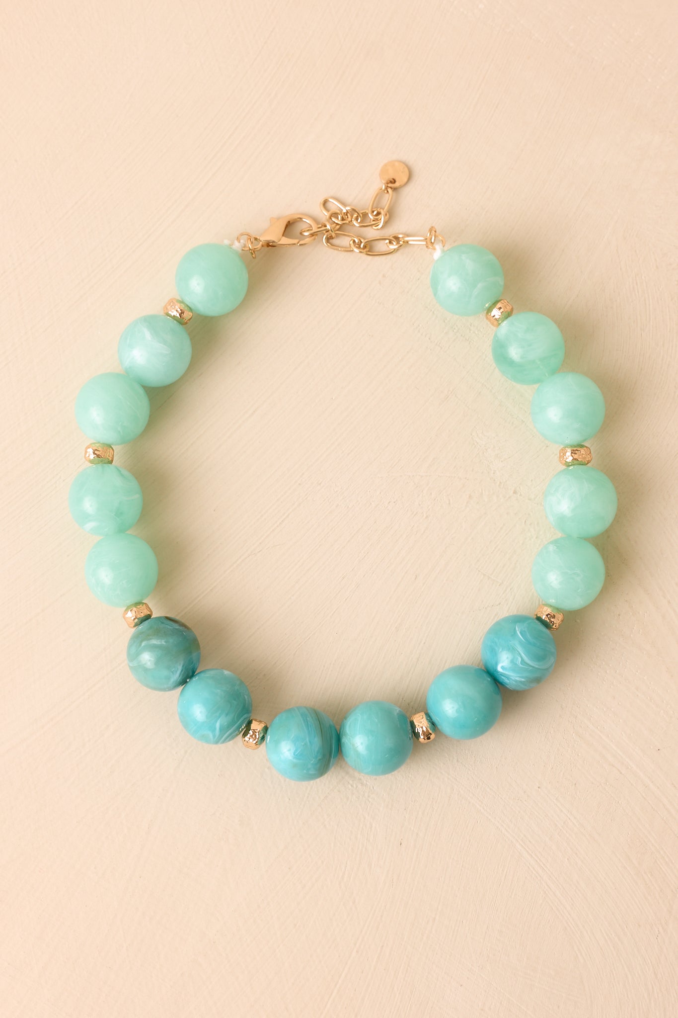Tide Me Over Mint & Blue Chunky Bead Necklace