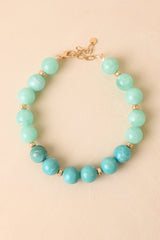 Tide Me Over Mint & Blue Chunky Bead Necklace